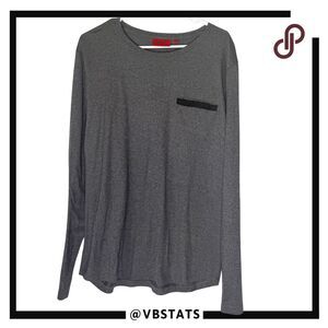 Hugo Boss Men's Crew Neck Slim Fit Long Sleeve T-Shirt Heather Gray Size 2XL